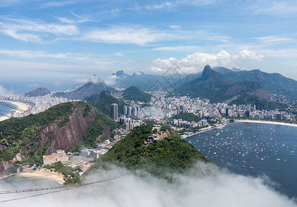 查看舒格洛夫从舒格洛夫山上的缆车鸟瞰巴西里约热内卢背景