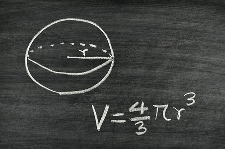 黑板上写的球体积公式背景图片