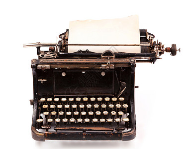 老式的老式打字机有一张白纸图片