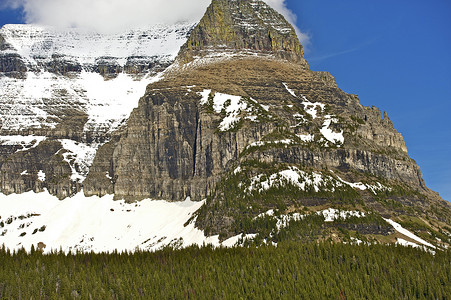 SnowyPeakMontanaRocky山脉风景图片