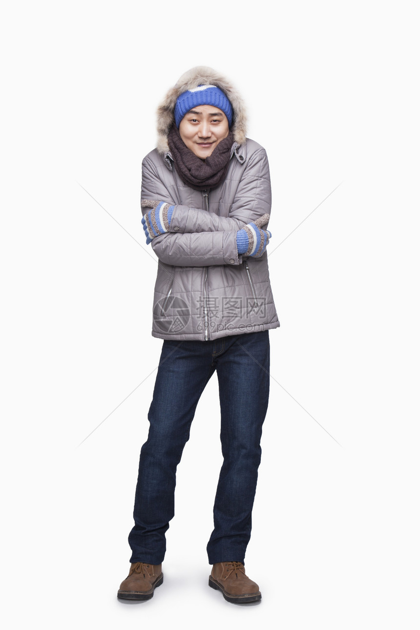 冬天衣服结冰的人图片