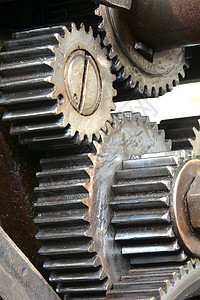 旧机器的齿轮背景图片
