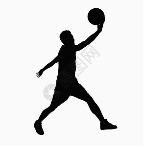 篮球运动员与球一图片