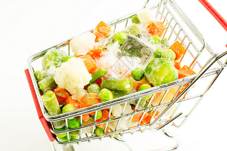 冷冻蔬菜胡萝卜豌豆西兰花青豆球芽甘蓝花椰菜的混合物是图片
