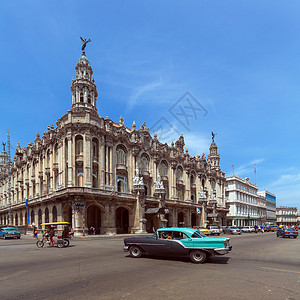 古巴哈瓦那古城背景图片