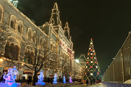圣诞节冬季晚上莫斯图片