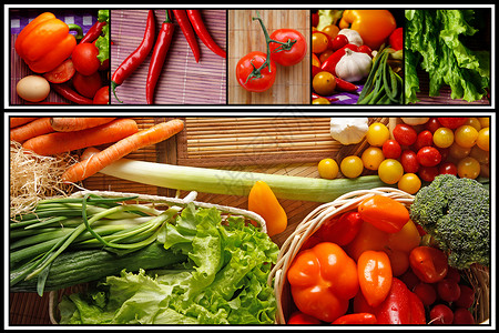 多张不同颜色蔬菜的照片图片