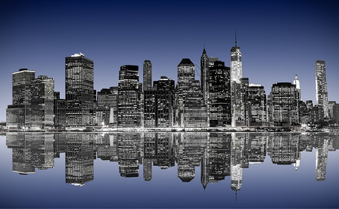 纽约全景夜景图片