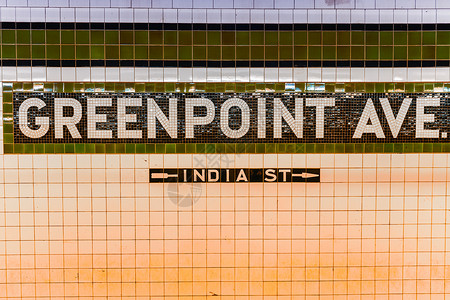 纽约绿点大道地铁站标志图片