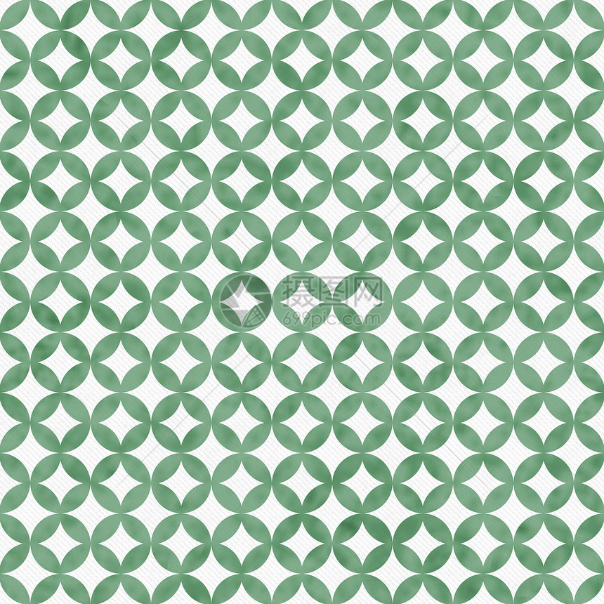 绿色和白色相环圆形的绿和白双环间线平标牌模式重复背景图片