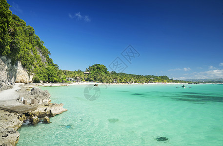 热带海滨滩对大陆的观光区景色图片