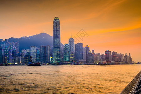 香港维多利亚港的城市景观图片