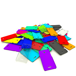 一个孤立背景的多色覆盖板用于电话使用图片