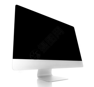白色背景上孤立的空白个人计算机显示器N背景图片
