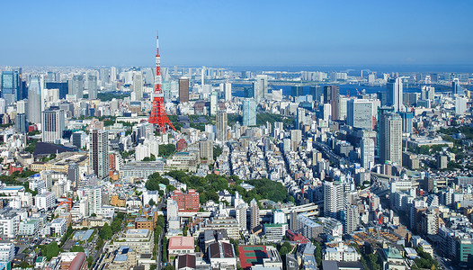 东京城市景观和东京地标东京都图片