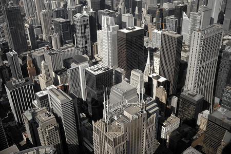 芝加哥市芝加哥市中心的空中景象图片