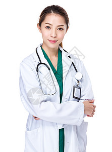 身穿白衣的亚洲女医生图片