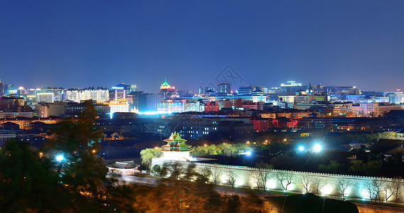 北京城市建筑和城市天际线在晚上图片