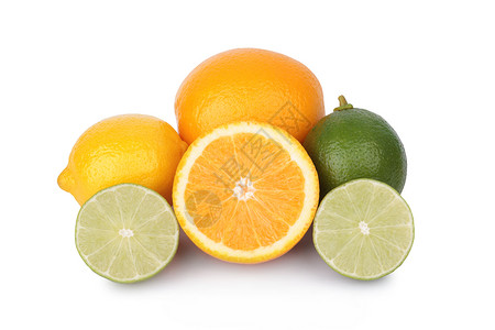 新鲜橙子柠檬和柑橘类水果图片