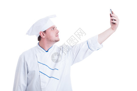 厨师或厨师用白色隔绝的电图片