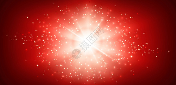 闪亮的红色背景与星光爆炸背景图片