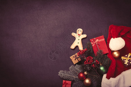 姜饼男人和圣诞礼物图片
