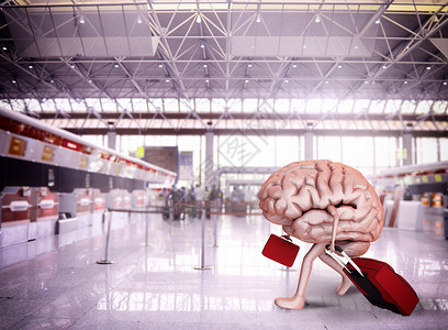 在机场带着行李逃离大脑图片