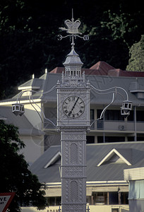 印度洋塞舌尔群岛马埃岛维多利亚市的钟楼图片
