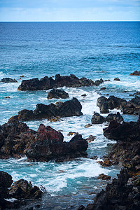 复活节岛岩石海岸图片