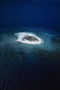 太平洋斐济群岛一个小热带礁岛的鸟瞰图图片