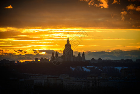日落莫斯科国立大学图片