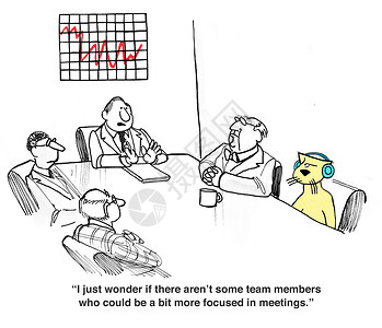 关于会议注意力的商业漫画图片
