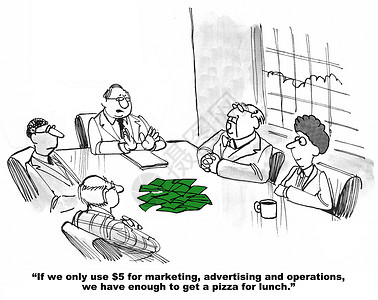 关于超支预算的商业漫画背景图片