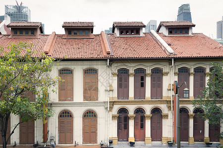 新加坡华人城传统住宅楼Ch背景图片