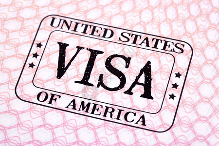 美国签证印章护照背景图片