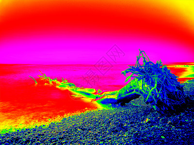 热量测紫外线光的颜色改变温暖海平面图片
