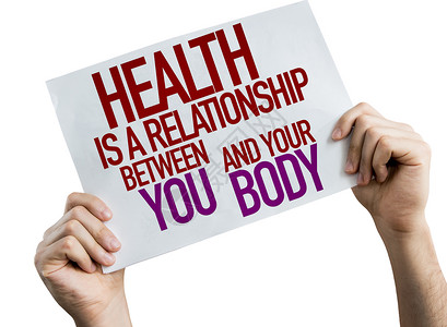 健康是你和的身体标语牌之间的关系在白色图片