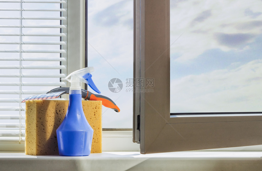 窗户清洁配件清洁和卫生主题图片