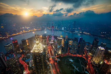 上海天际线城市景观图片