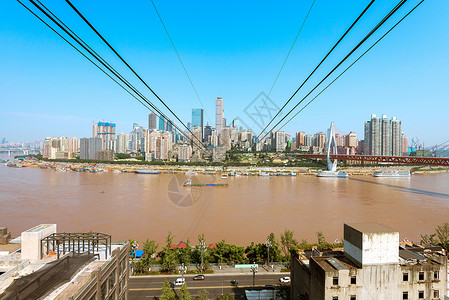 在重庆市青长江上空图片