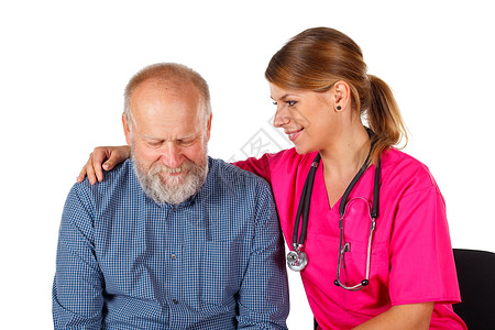 一位老人与他的医生讨论医图片