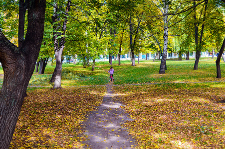 景色多彩的秋天公园美景图片