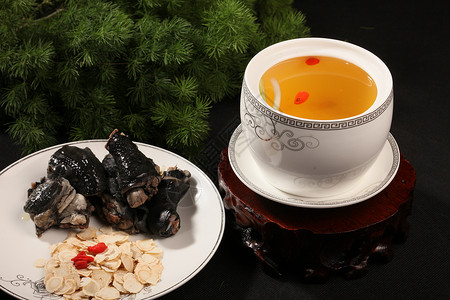 丝绸鸡炖美式人参鸡汤材料背景保健传统图片