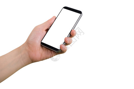 人体左手握有智能电话平板电脑和手机图片
