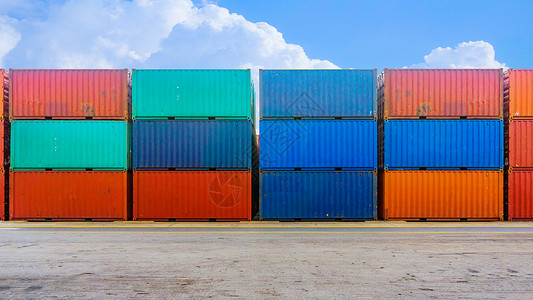 商业和后勤货物运输和储存蓝天设备集装箱a图片