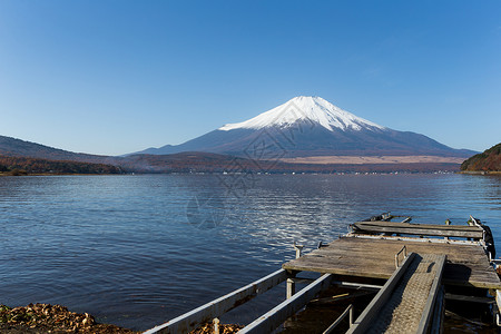 山中湖和富士山图片