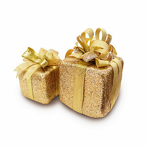 圣诞和新年的黄金礼物盒礼图片