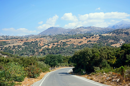 通往Margarites附近Crete希腊欧洲等地的山图片