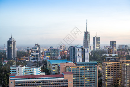 现代内罗毕城市景观东背景图片