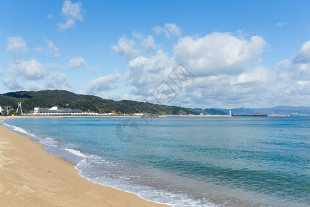 有海浪的沙滩背景图片